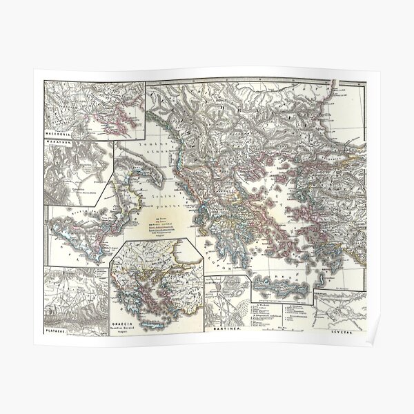 Ancient Greek Map Poster