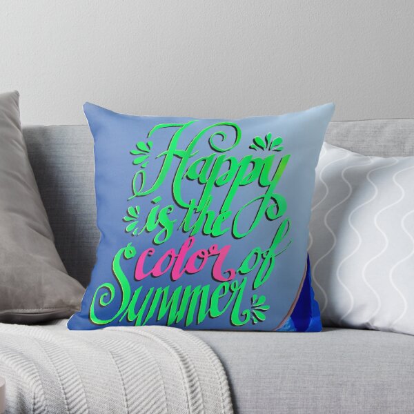Happy is the Color of Summer by Jan Marvin Throw Pillow