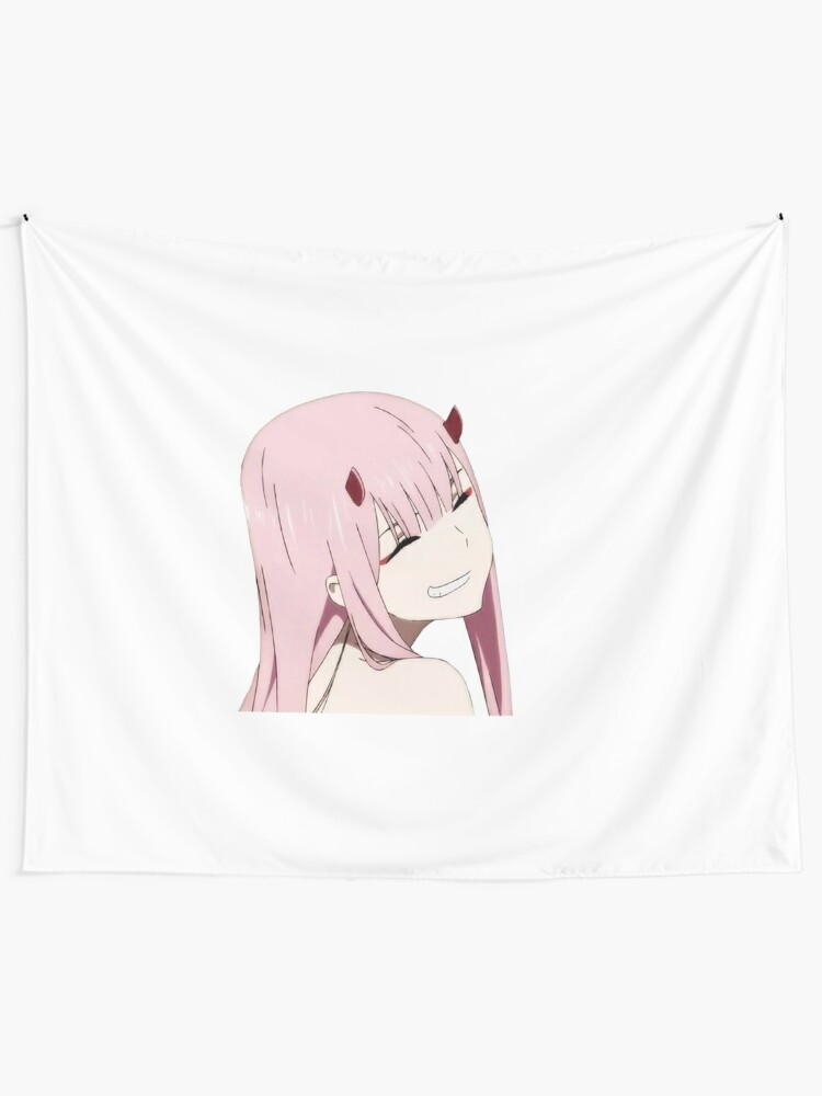 Zero Two Smile High Quality Tapestry By Lolesondesign Redbubble