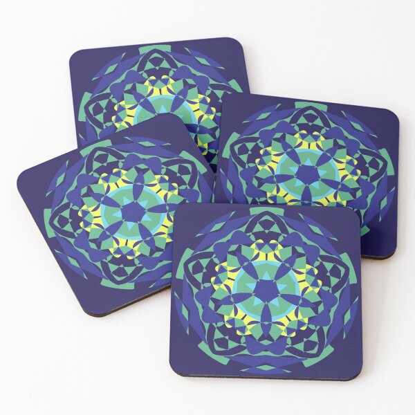 Item preview, Floral Tile Patch Pattern Teal, Blue Yellow Pretty Design designed and sold by Artification.