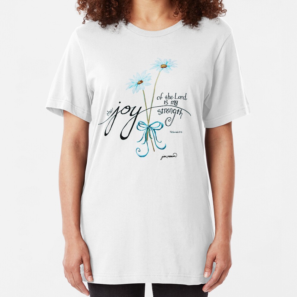 The Joy of the Lord is my Strength outline by Jan Marvin Slim Fit T-Shirt