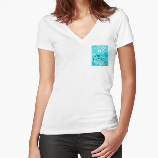 The Joy of the Lord is my Strength by Jan Marvin Fitted V-Neck T-Shirt