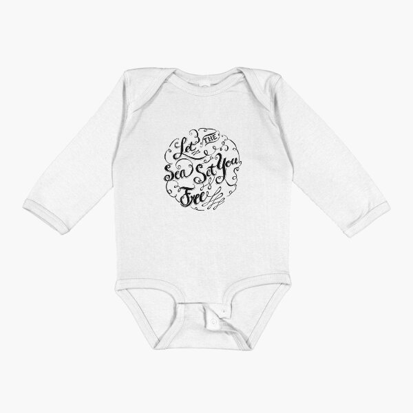 Let the Sea Set You Free only by Jan Marvin Long Sleeve Baby One-Piece