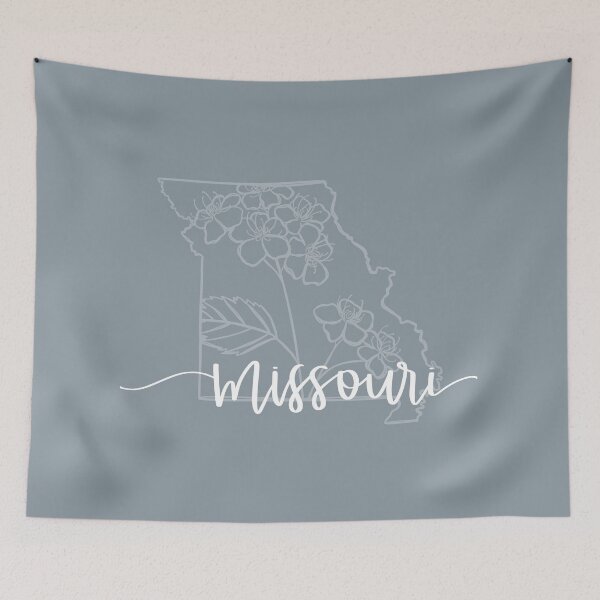 Item preview, Missouri - White Hawthorn Blossom and Map Outline designed and sold by ahandsomecarrot.