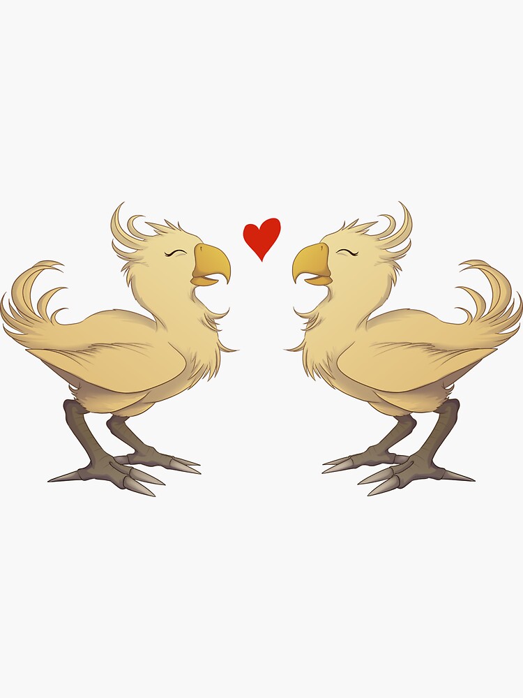 Chocobo Love Sticker For Sale By Kuranova Redbubble