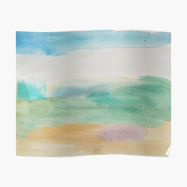 Beach Abstract In Soft Blues Poster