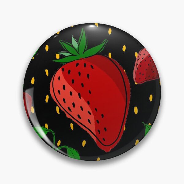 Artikelvorschau, Erdbeerblätter Schwarzes Sommerfruchtdesign entworfen und verkauft von SemDesigns1.