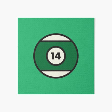 Green #14 Pool Ball Art Board Print