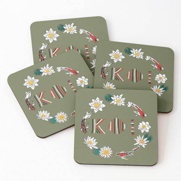 Item preview, Koi Nishikigoi Pond Circle carp fish lotus flowers designed and sold by SolidEarthArt.