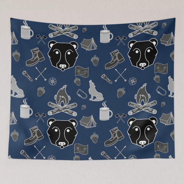 Item preview, camping outdoors nature pattern designed and sold by TheWaterBirds.