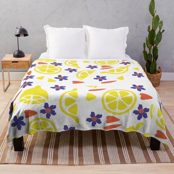 Item preview, Lemon pattern with flowers designed and sold by goodprints shop.