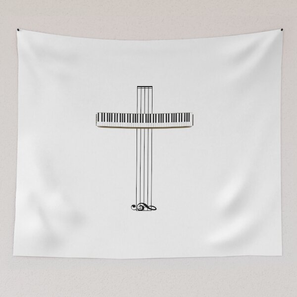 Item preview, Holy cross with stave and piano designed and sold by Musicianst0re.