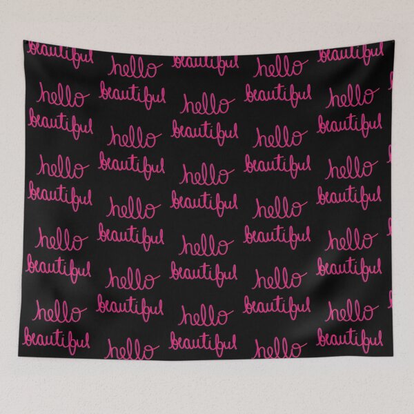 Item preview, Hello Beautiful handwritten in Pink with Pink Shadow  designed and sold by MFGB-Creations.