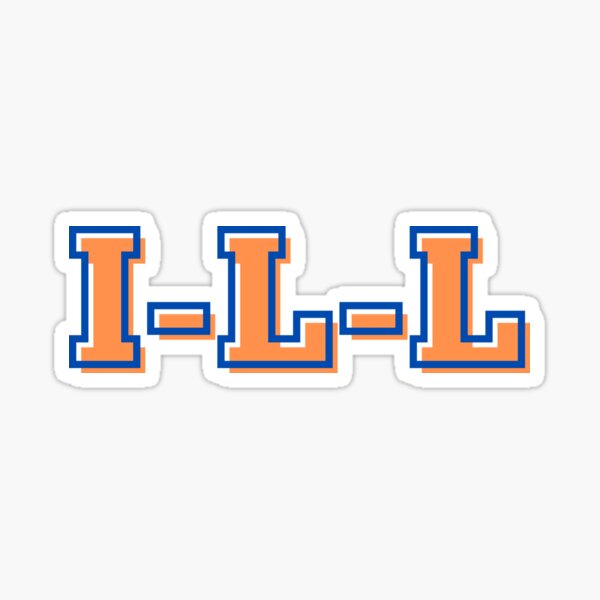 I-L-L University of Illinois Orange Letters Sticker