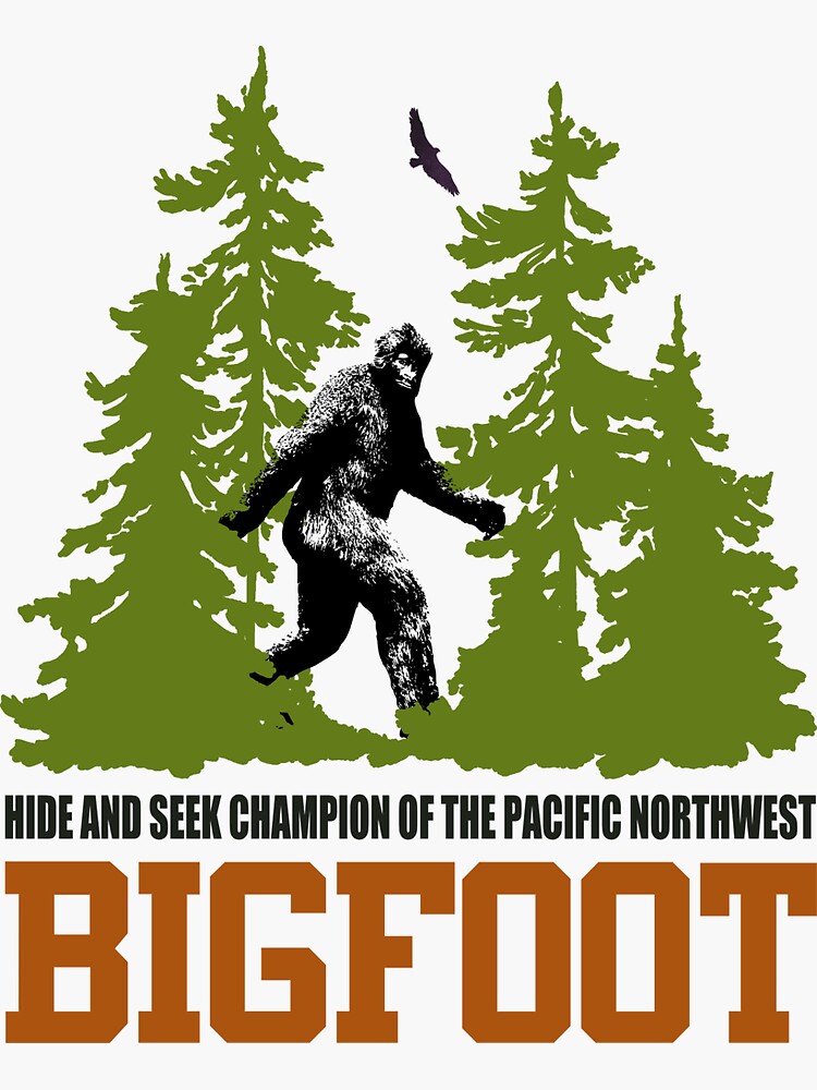 Bigfoot Big Foot Hide and Seek Champion Sticker