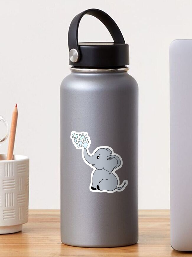 Blue Baby Elephant Custom Kids Thermos