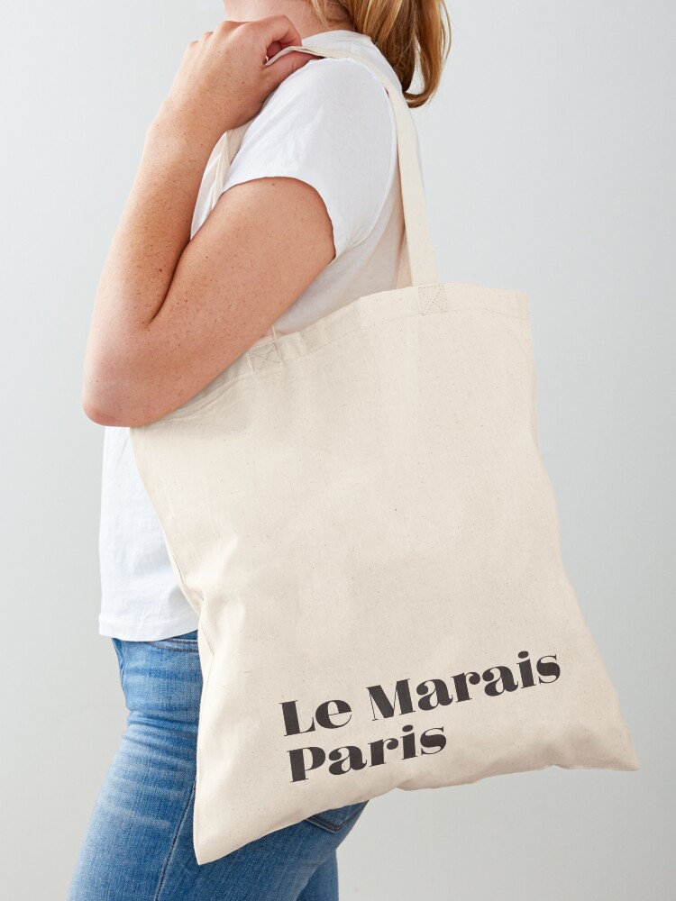 Paris Le Marais Tote with Zipper and Inside Pocket, Black