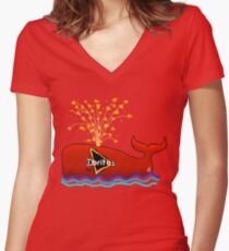Dorito Whale Women's Fitted V-Neck T-Shirt