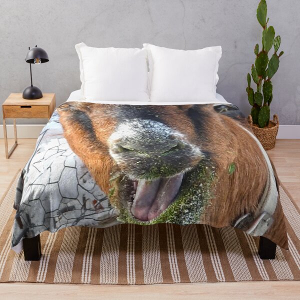 Item preview, goat with a green moss face designed and sold by Stephanie Skeem.