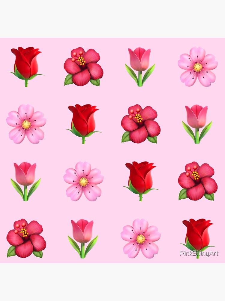 "Pink and red emoji combo " Photographic Print by PinkShinyArt Redbubble