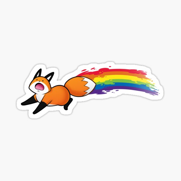 Flying Rainbow Fox Sticker for Sale by EyChanChan