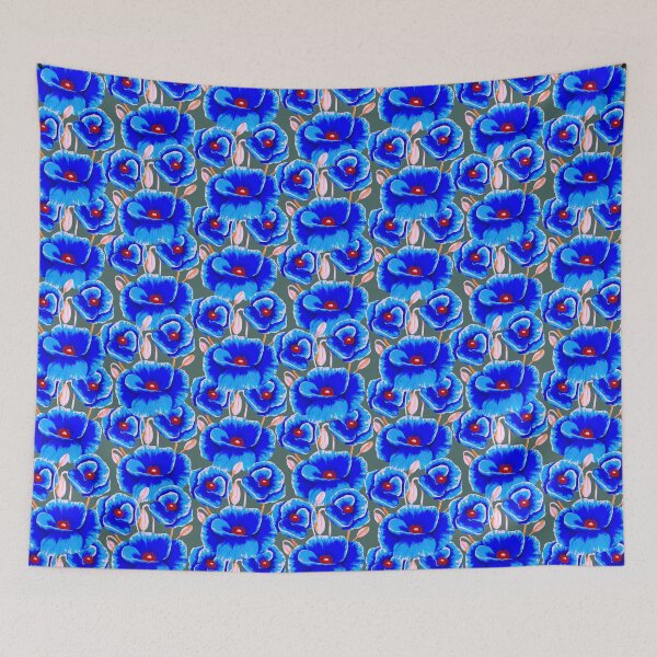 Item preview, Blue Poppy Flowers Pattern - Colorful designed and sold by Kraina.