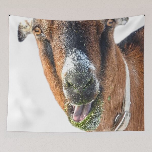Item preview, Funny green faced goat, eating healthy is fun designed and sold by Stephanie  Skeem.