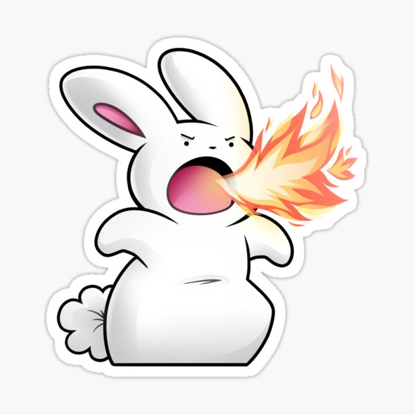 Fire Breathing Bunny Sticker