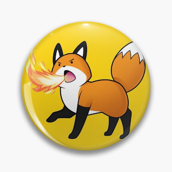Fire Breathing Fox Pin