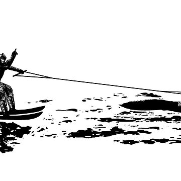 Artwork thumbnail, Bigfoot Waterskiing Behind Nessie The Loch Ness Monster by scooterbaby