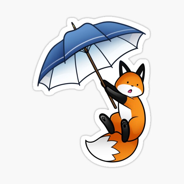 Umbrella Fox - Flying Sticker