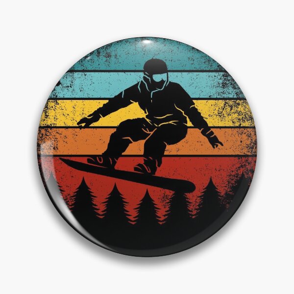 Item preview, Cool Snowboarder Retro Vintage Sunset Snowboarding Slopes designed and sold by CoolSilhouettes.