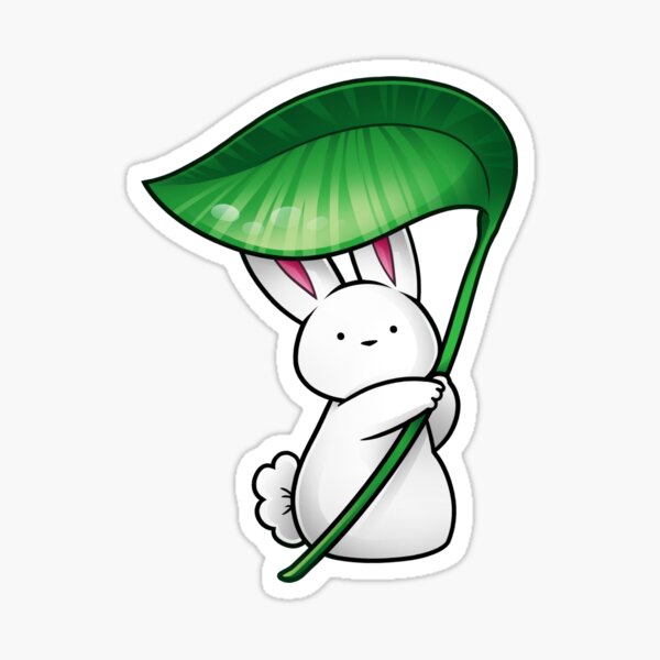 Umbrella Leaf Bunny Sticker for Sale by EyChanChan