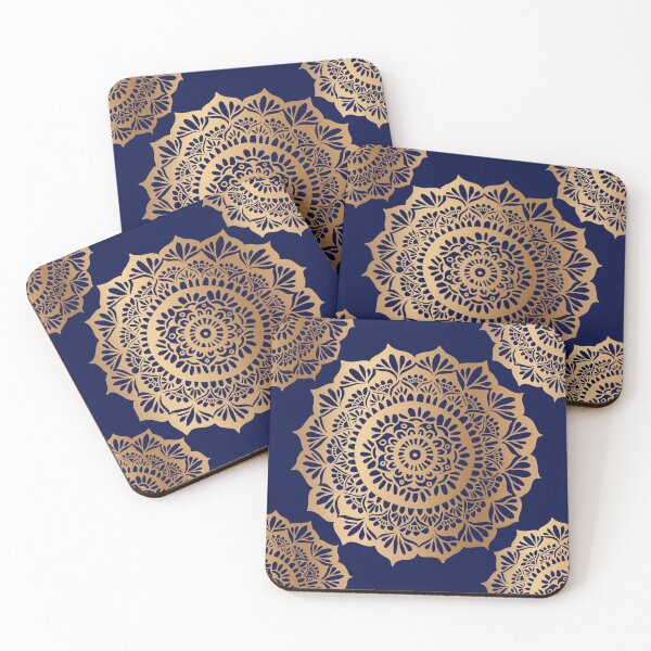 Item preview, Beautiful Blue Gold Mandala Pattern designed and sold by Julie Erin Designs.