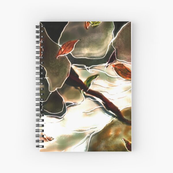 Abstract rocks and leaves Spiral Notebook