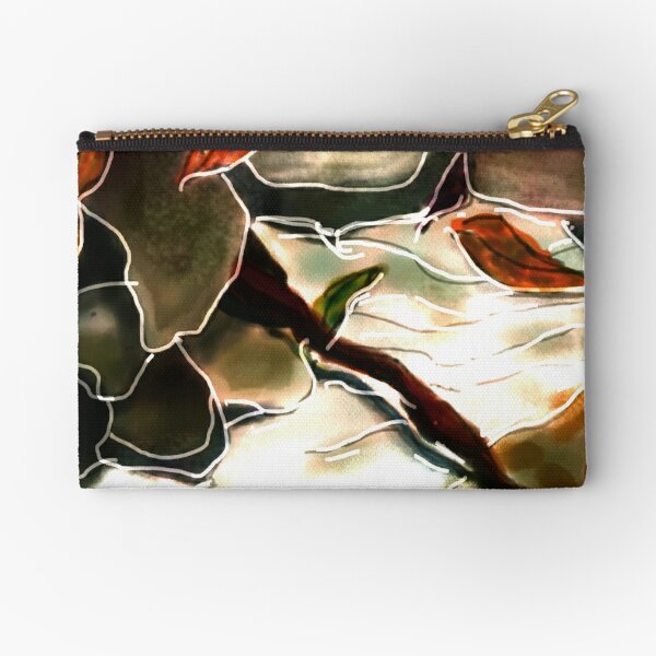 Abstract rocks and leaves Zipper Pouch