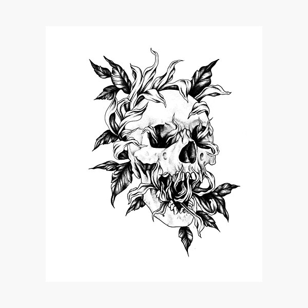 Floral Skull Photographic Print