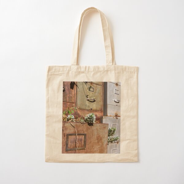 Rusty File Cabinets With Succulents Cotton Tote Bag