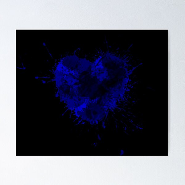Artikelvorschau, Blue Ink Splatter Heart entworfen und verkauft von jc007.
