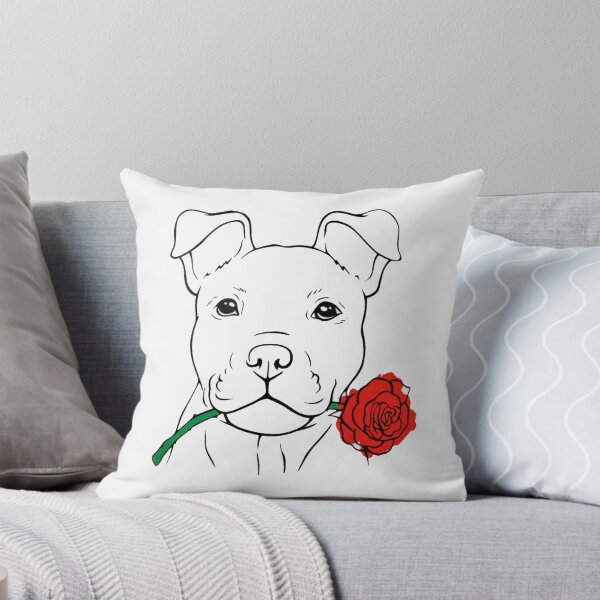 Item preview, Rescue Dog - Puppy Love - Pitbull Bully - Cute Pit Face Rose T-Shirt designed and sold by Trendy Shirt.