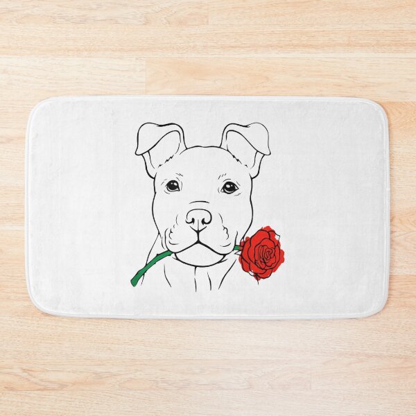 Item preview, Rescue Dog - Puppy Love - Pitbull Bully - Cute Pit Face Rose T-Shirt designed and sold by Trendy Shirt.