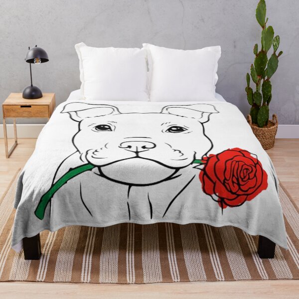 Item preview, Rescue Dog - Puppy Love - Pitbull Bully - Cute Pit Face Rose T-Shirt designed and sold by Trendy Shirt.