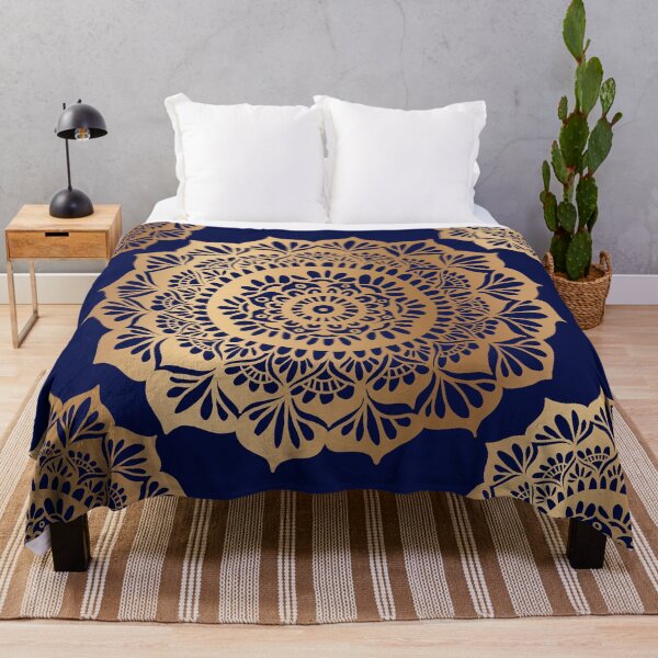 Item preview, Beautiful Blue Gold Mandala Pattern designed and sold by Julie Erin Designs.