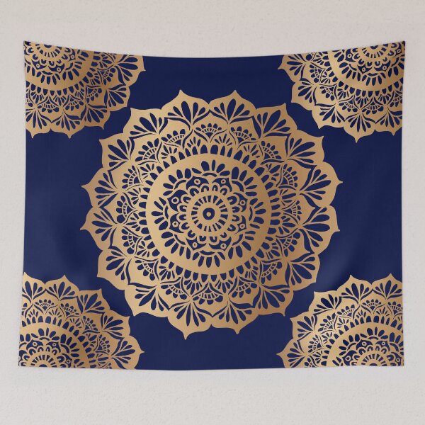 Item preview, Beautiful Blue Gold Mandala Pattern designed and sold by Julie Erin Designs.