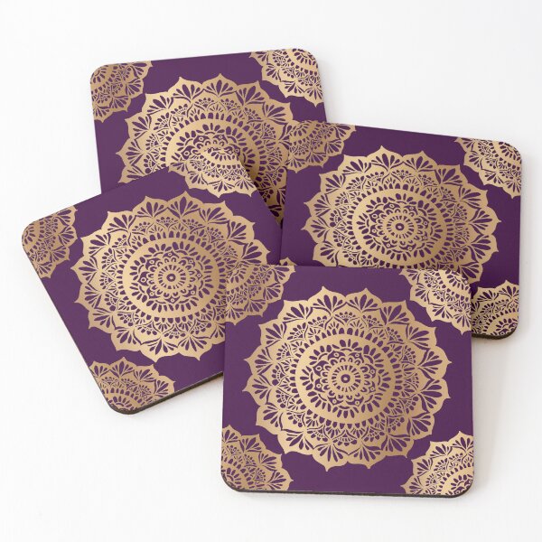 Item preview, Beautiful Purple Gold Mandala Pattern designed and sold by Julie Erin Designs.