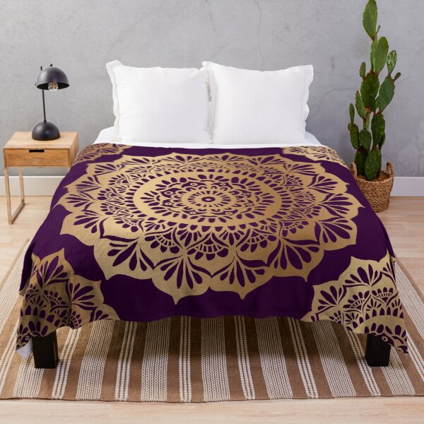 Item preview, Beautiful Purple Gold Mandala Pattern designed and sold by Julie Erin Designs.