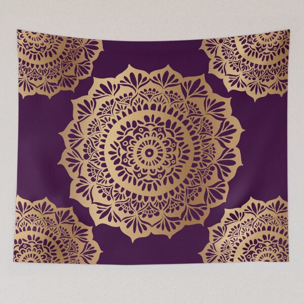 Item preview, Beautiful Purple Gold Mandala Pattern designed and sold by Julie Erin Designs.