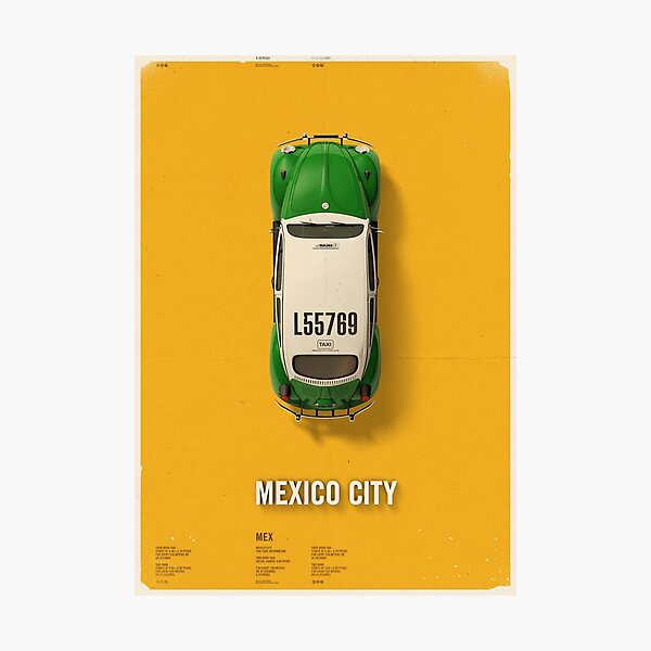 Item preview, Citycab Poster-Art Series (Mexico City) designed and sold by antrepo.