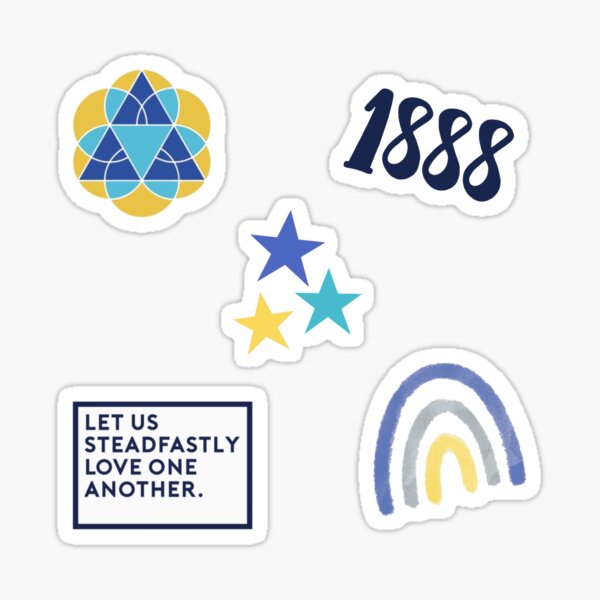 Silver, Gold and Cerulean Blue Sorority Pack Sticker