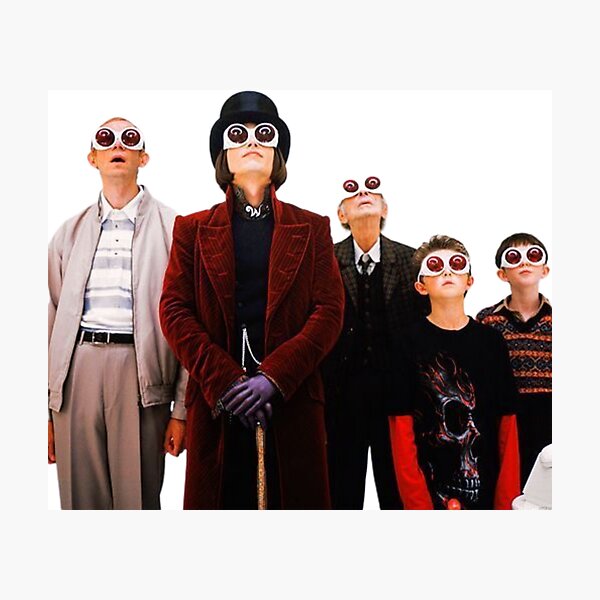 willy wonka fernsehraumszene! Fotodruck